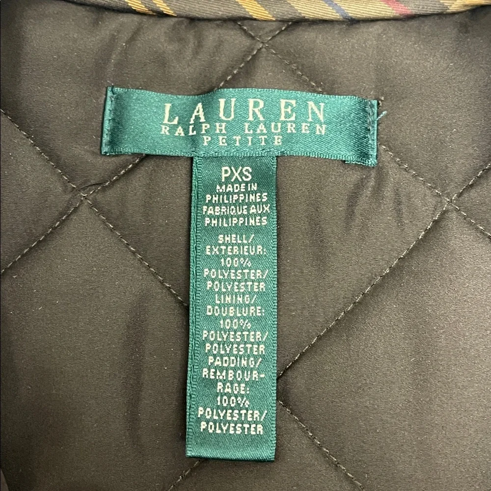 Lauren Ralph Lauren Quilted Tartan Vest XS Petite Plaid Zip Snap - Picture 9 of 10